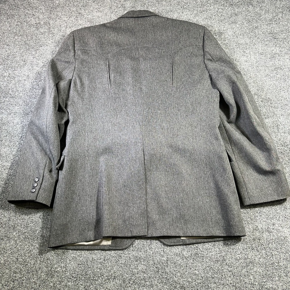 Vintage Circle S Blazer Jacket 44R Gray Smiley Western Cowboy Rodeo Made in USA - Picture 7 of 14